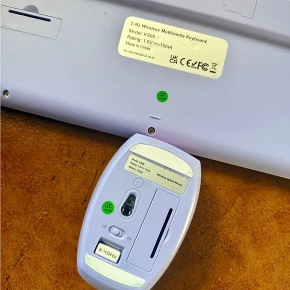 Ergonomic Purple and Pink Wireless Keyboard and Mouse Set - Picture 5 of 5